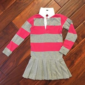 Ralph Lauren Gray and Pink Striped Dress